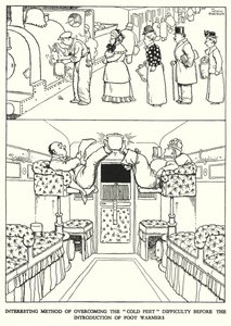 Illustration für Railway Ribaldry von W Heath Robinson (Lithographie) von William Heath Robinson