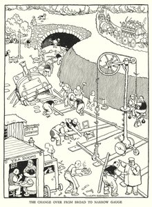 Illustration für Railway Ribaldry von W Heath Robinson (Lithographie)