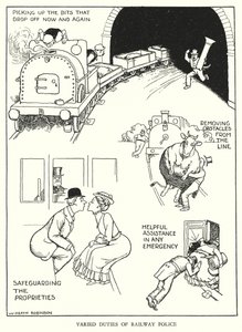 Illustration für Railway Ribaldry von W Heath Robinson von William Heath Robinson