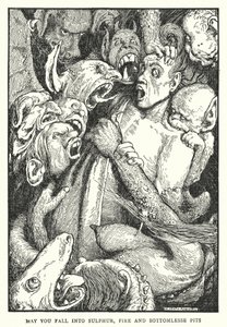 Mögest du in Schwefel, Feuer und bodenlose Gruben fallen von William Heath Robinson