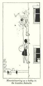 Bergsteigen als Hobby in den Londoner Vororten (Lithografie)