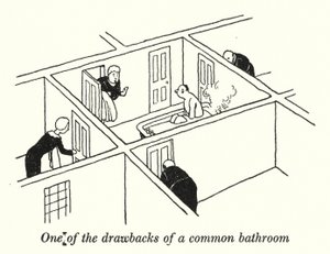 Einer der Nachteile eines Gemeinschaftsbads von William Heath Robinson
