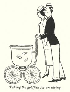 Den Goldfisch an die frische Luft bringen von William Heath Robinson