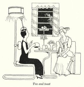 Tee und Toast (Lithografie) von William Heath Robinson