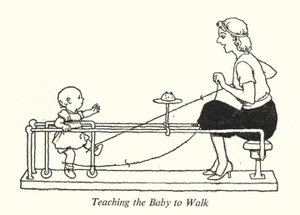 Dem Baby das Laufen beibringen von William Heath Robinson