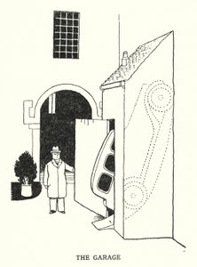 Die Garage (Lithografie) von William Heath Robinson