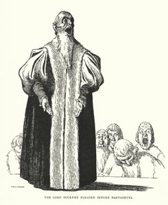 Der Herr Suckfist plädierte vor Pantagruel von William Heath Robinson