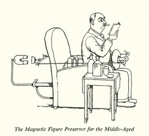 Der magnetische Figurenschoner für das mittlere Alter (Lithografie) von William Heath Robinson