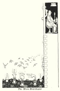 Der Mikro-Vogelscheuche (Lithografie) von William Heath Robinson