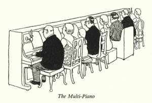 Das Multi-Klavier von William Heath Robinson