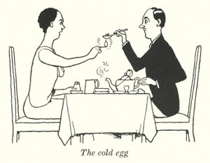 Das kalte Ei (Litho) von William Heath Robinson