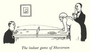 Das Indoor-Spiel Shovaroon (Lithografie) von William Heath Robinson