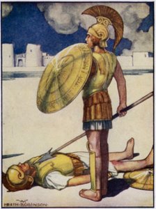 Der Schatten des Todes kam über Hector (Farblithografie)