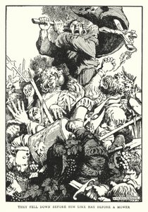 Sie fielen vor ihm nieder wie Heu vor einem Mäher von William Heath Robinson