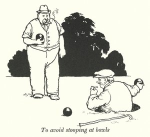 Um sich beim Bowlen nicht zu bücken (Lithografie)