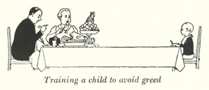 Ein Kind dazu erziehen, Gier zu vermeiden von William Heath Robinson