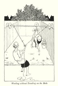 Unkrautjäten ohne auf die Beete zu treten von William Heath Robinson