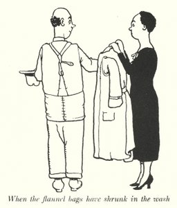Wenn die Flanelltaschen in der Wäsche eingelaufen sind