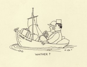 Wohin, verheiratetes Paar auf dem Meer des Ehelebens von William Heath Robinson