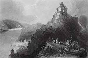 Braubach und Marksburg, Rhein (Stich) von William Henry (after) Bartlett