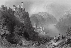 Oberwesel und die Burg Schomberg von William Henry (after) Bartlett