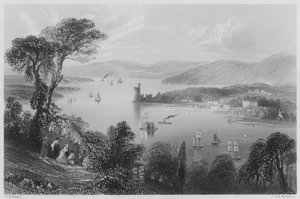 Der Cork-Fluss, von unterhalb der Glanmire Road (Stich) von William Henry (after) Bartlett