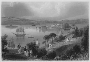 Die Bucht von Cork, jetzt Queenstown (Stich) von William Henry (after) Bartlett
