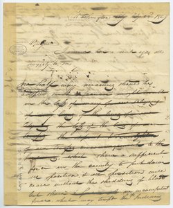 Entwurf eines Briefes von William H. Ashley, Washington, beginnt - „Lieber General, ich bin vor einer Woche hier angekommen . . .“ von William Henry Ashley
