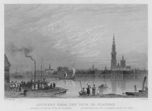 Antwerpen von der Tete De Flandre von William Henry Bartlett