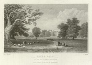 Bower Hall, Steeple Bumpstead, in der Nähe von Haverhill, Essex, der Sitz von Elly Anderson Stephens, Esquire von William Henry Bartlett