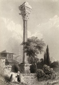 Säule des Marcian, Istanbul, Türkei, graviert von H. Adlard von William Henry Bartlett