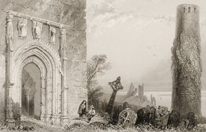 Tür zu einem Tempel, Clonmacnois, County Offaly, Irland, aus 