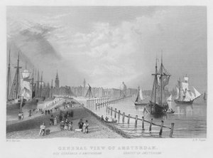 Gesamtansicht von Amsterdam (Stich) von William Henry Bartlett