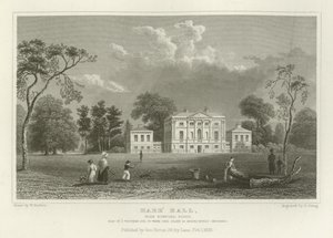 Hare Hall, in der Nähe von Romford, Essex, Sitz von J. Western, Esquire von William Henry Bartlett