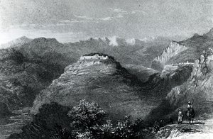 Lady Hester Stanhopes Residenz in Joon, am Berg Libanon, 1845 von William Henry Bartlett