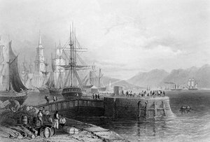 Port Glasgow, graviert von J.W. Appleton, 1841 von William Henry Bartlett