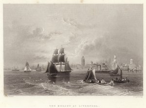 Der Mersey in Liverpool von William Henry Bartlett