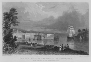 Das neue Verpflegungsamt, etc., Devonport, von der Rückseite des Regierungshauses von William Henry Bartlett