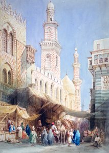 Die Sharia El Gohargiyeh, Kairo, 19. Jahrhundert von William Henry Bartlett