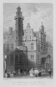 Das Rathaus in Den Haag (Stich) von William Henry Bartlett