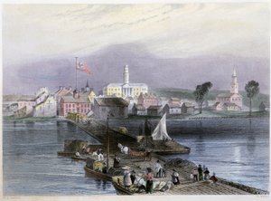 Ansicht von Cobura und Holztransport - in „Canadian Scenery illustrated“ von William Henri Barlett, ed. George Virtue von William Henry Bartlett