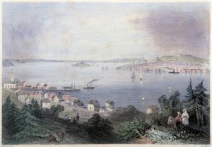 Blick auf Halifax - in „Canadian Scenery Illustrated“ von William Henri Barlett, ed. George Virtue