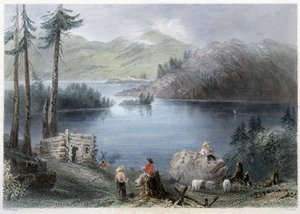 Blick auf den See und das Ufer - in „Canadian Scenery Illustrated“ von Bartlett W. H. von William Henry Bartlett