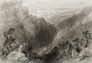 Blick auf Powerscourt vom Dargle, County Wicklow, aus 