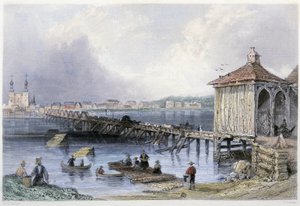 Blick auf eine Brücke über den Richelieu River in St. John