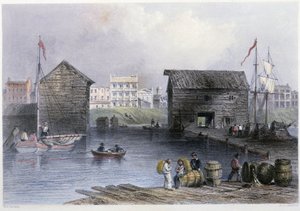 Ansicht der Docks von Toronto - in „Canadian scenery illustrated“ von Bartlett W. H. von William Henry Bartlett