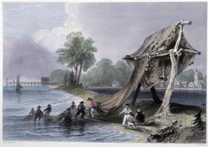 Wellington, Angeln am Ontariosee - in „Canadian scenery illustrated“ von Bartlett W. H. von William Henry Bartlett