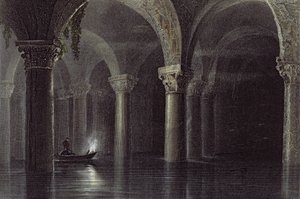 Yere Batan Serai (Die Zisternen) Istanbul, graviert von J.T. Willmore, ca. 1850 von William Henry Bartlett