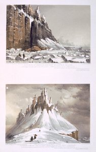 N.E. Kap von Amerika und Teil der Leopold-Insel (oben) und Ende der Klippen bei Whaler Point, Port Leopold (unten) aus 