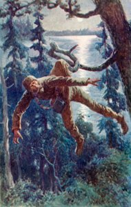 Ein Ast verfing sich im Rock seines Hemdes und er hing in der Luft von William Henry Charles Groome